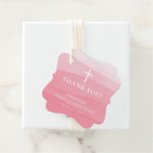 Moderne roze Waterverf Eerste Heilige Communie Bedankjes Labels (In situ)