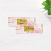 Moderne roze Waterverf en goudolie Mini Visitekaartjes (Bureau)