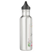 Moderne roze Waterverf Floral Lijst Waterfles (Links)