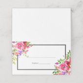 Moderne roze Waterverf Floral Wedding (Buitenkant ongevouwen)