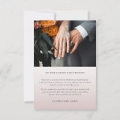 Moderne roze Waterverf Floral Wedding Bedankkaart (Achterkant)