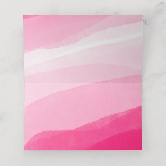 Moderne roze Waterverf foto bruiloft gevouwen (Binnenkant ongevouwen)