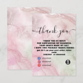 Moderne roze Waterverf Hartelijk dank Bedankkaart (Voorkant / Achterkant)