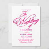 Moderne, roze waterverf kleurrijke lentbruiloft kaart (Voorkant)