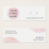 Moderne roze Waterverf oorscherm Mini Visitekaartjes (Voorkant /achterkant)