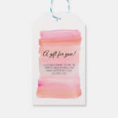 Moderne roze Waterverf penseelstreek Cadeaulabel (Achterkant)