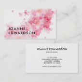 Moderne roze waterverf professional visitekaartje (Voorkant / Achterkant)