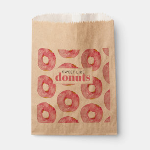 Moderne Roze Waterverf Zoet Als Donuts Citaat Bedankzakje