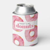 Moderne roze Waterverf zoet als donuts Quote Blikjeskoeler (Blikje Voorkant)