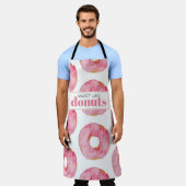 Moderne roze Waterverf zoet als donuts Quote Schort (Gedragen)
