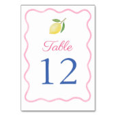 Moderne Roze Wavy Border Lemon Wedding Kaart (Achterkant)