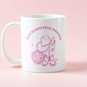 Moderne Roze Westerse Disco Beste Vrienden Citaat Koffiemok
