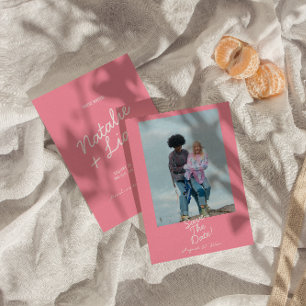 Moderne Roze Whimsical Summer Fun Foto Bruiloft Save The Date
