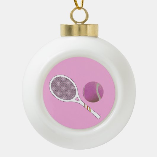 Moderne roze winkelwagen keramische bal ornament (Voorkant)