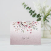 Moderne Roze Witte Bloem Postkaart (Staand voorkant)