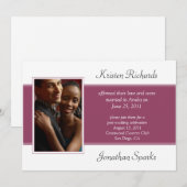 Moderne Roze Witte Foto Na Huwelijksfeest Viering Kaart (Voorkant / Achterkant)