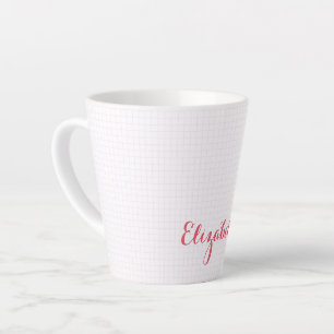 Moderne roze witte, gecontroleerde elegante typogr latte mok