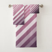 Moderne Roze & Witte Gradatie Vierkanten Bad Handdoek (Insitu)