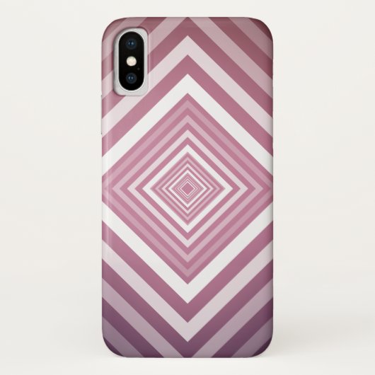 Moderne Roze & Witte Gradatie Vierkanten Case-Mate iPhone Case (Achterkant)