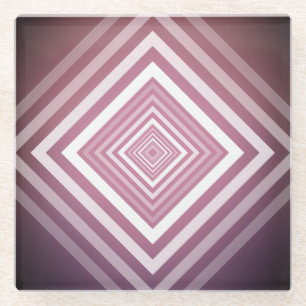 Moderne Roze & Witte Gradatie Vierkanten Glazen Onderzetter