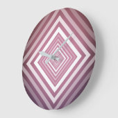 Moderne Roze & Witte Gradatie Vierkanten Grote Klok (Hoek)