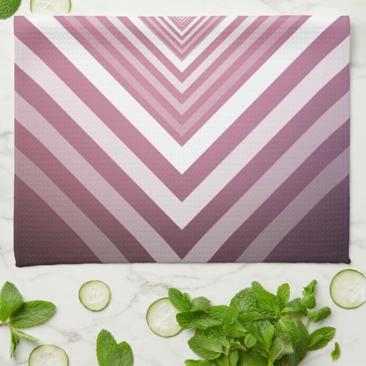 Moderne Roze & Witte Gradatie Vierkanten Theedoek (Gevouwen)