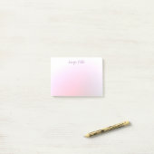 Moderne roze witte legante professionele Sjabloon Post-it® Notes (Op bureau)