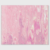 Moderne roze witte marmerverf Abstract ontwerp Cadeaupapier (Vlak)