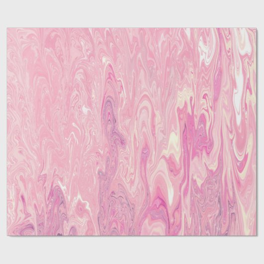 Moderne roze witte marmerverf Abstract ontwerp Cadeaupapier (Vlak)