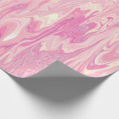 Moderne roze witte marmerverf Abstract ontwerp Cadeaupapier (Hoek)