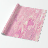 Moderne roze witte marmerverf Abstract ontwerp Cadeaupapier (Uitgerold)