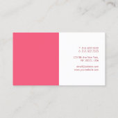 Moderne, roze witte, minimale Sjabloon Visitekaartje (Achterkant)