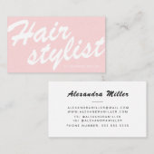 Moderne roze witte minimale vetgedrukte script kap visitekaartje (Voorkant / Achterkant)