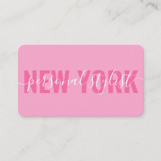 Moderne roze witte mode stylist script handtekenin visitekaartje
