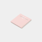 Moderne Roze Witte Script Monogram Post-it® Notes (Schuin)