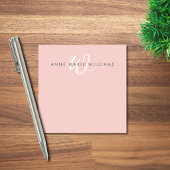 Moderne Roze Witte Script Monogram Post-it® Notes