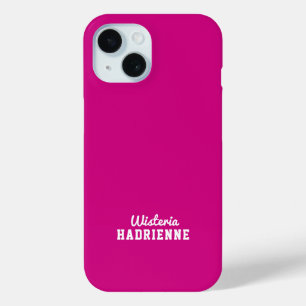 Moderne Roze Witte Sport Monogram Naam