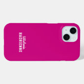 Moderne Roze Witte Sport Monogram Naam Case-Mate iPhone Case (Achterkant (horizontaal))