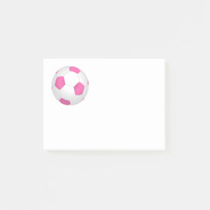 Moderne roze witte voetbal post-it® notes