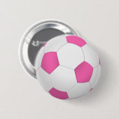 Moderne roze witte voetbal ronde button 5,7 cm (Voorkant /achterkant)