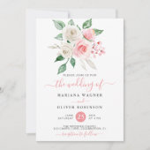 Moderne roze witte Waterverf Kaart (Voorkant)