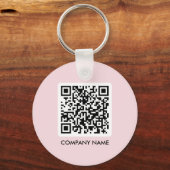 Moderne roze zakelijke QR-code Sleutelhanger (Achterkant)