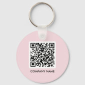 Moderne roze zakelijke QR-code Sleutelhanger (Achterkant)