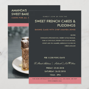 MODERNE ROZE ZWARTE FOTO WERKPLAATS UITNODIGING TE