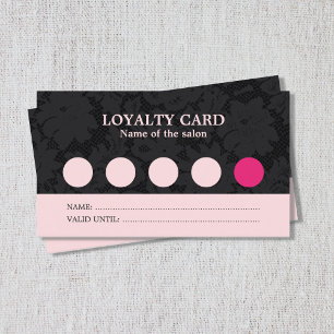 Moderne roze zwarte lazout met een logo klantenkaartje