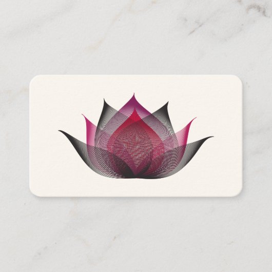 Moderne Roze Zwarte Lotusbloem Elegante Unieke Yog Visitekaartje (Voorkant)