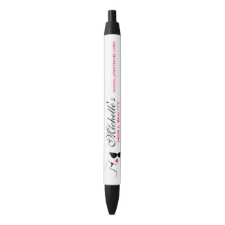 Moderne roze zwarte mode meid met een bril inkt pen