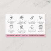 Moderne roze zwenkbrauwen Aftercare PMU Brow Instr Visitekaartje (Achterkant)