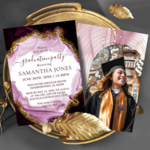 Moderne Rozen Afstuderen Uitnodiging Sjabloon