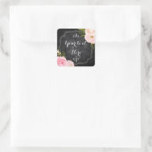 Moderne  Rozen Chalkboard Custom Favor Vierkante Sticker (Tas)